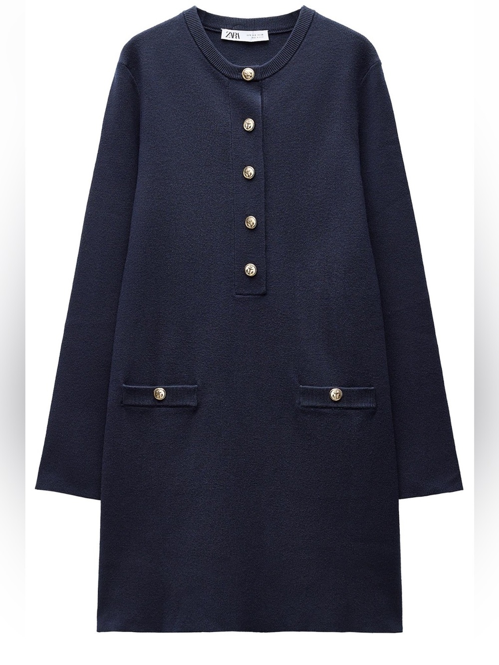 ZARA PLAIN KNIT MINI DRESS